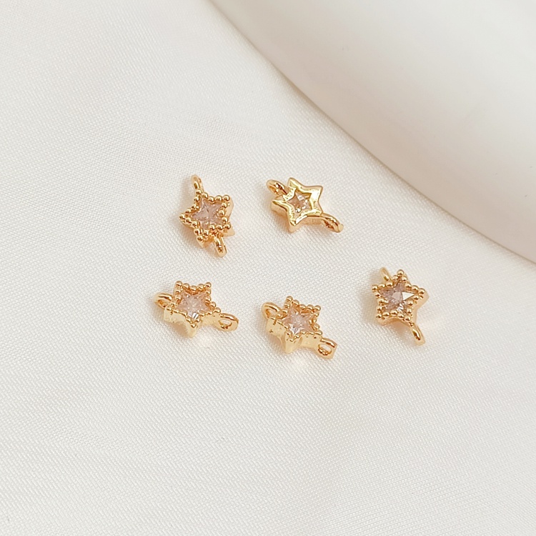 Dây Chuyền Mạ Vàng 14k Đính Đá zircon Hai Màu Sắc Dùng Làm Trang Sức diy