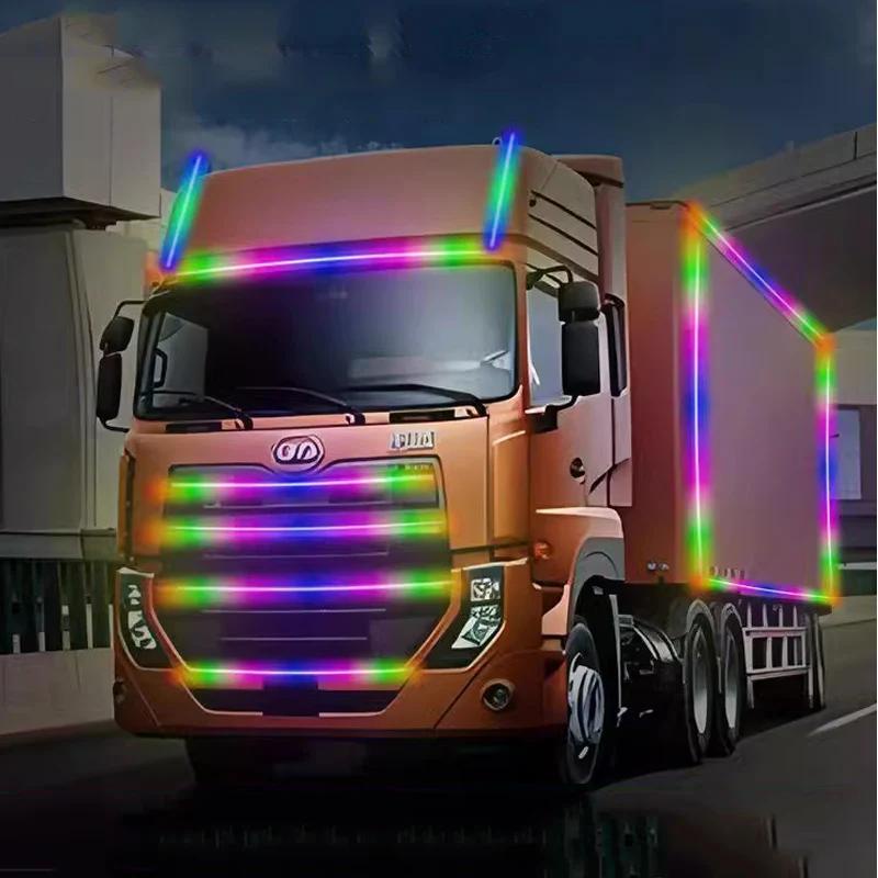 Dây Đèn led rgb 12v / 24v 1.2m 1.8m 2m 2.4m Cho Xe Tải