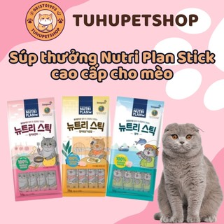 Súp thưởng Nutri Plan Stick cao cấp cho mèo con và mèo trưởng thành đủ vị thanh 14gr