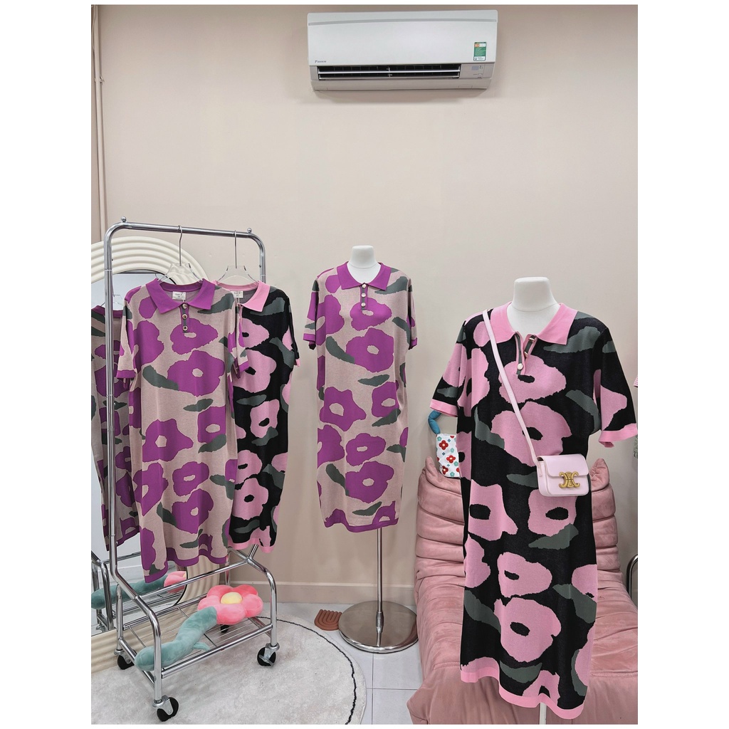 Váy mon.te hoa tím l.ouis 3 màu