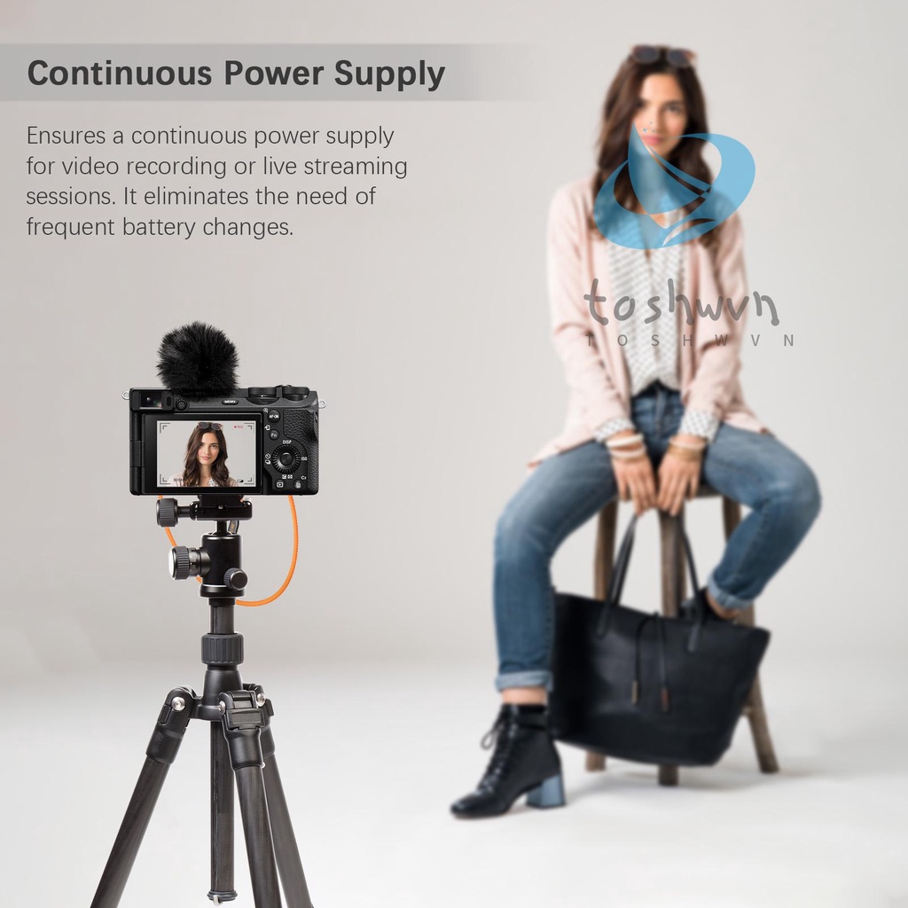 Zgcine Cáp Nguồn pd-bmd usb-c Sang pin 2-pin Dài 60cm Với Dây Bện Với camera Bỏ Túi 4k / 6k & v-mount