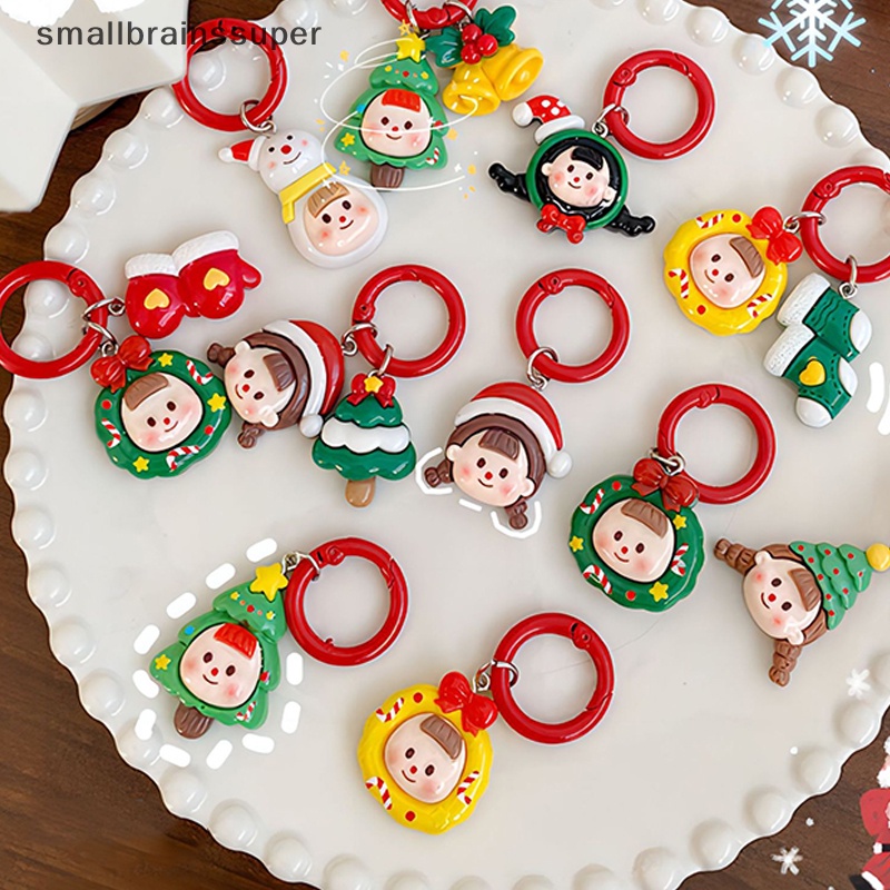 Smallbrainssuper Móc Khóa Hình Búp Bê Ông Già Noel Hoạt Hình Dễ Thương Dùng Làm Quà Tặng Giáng Sinh sbs