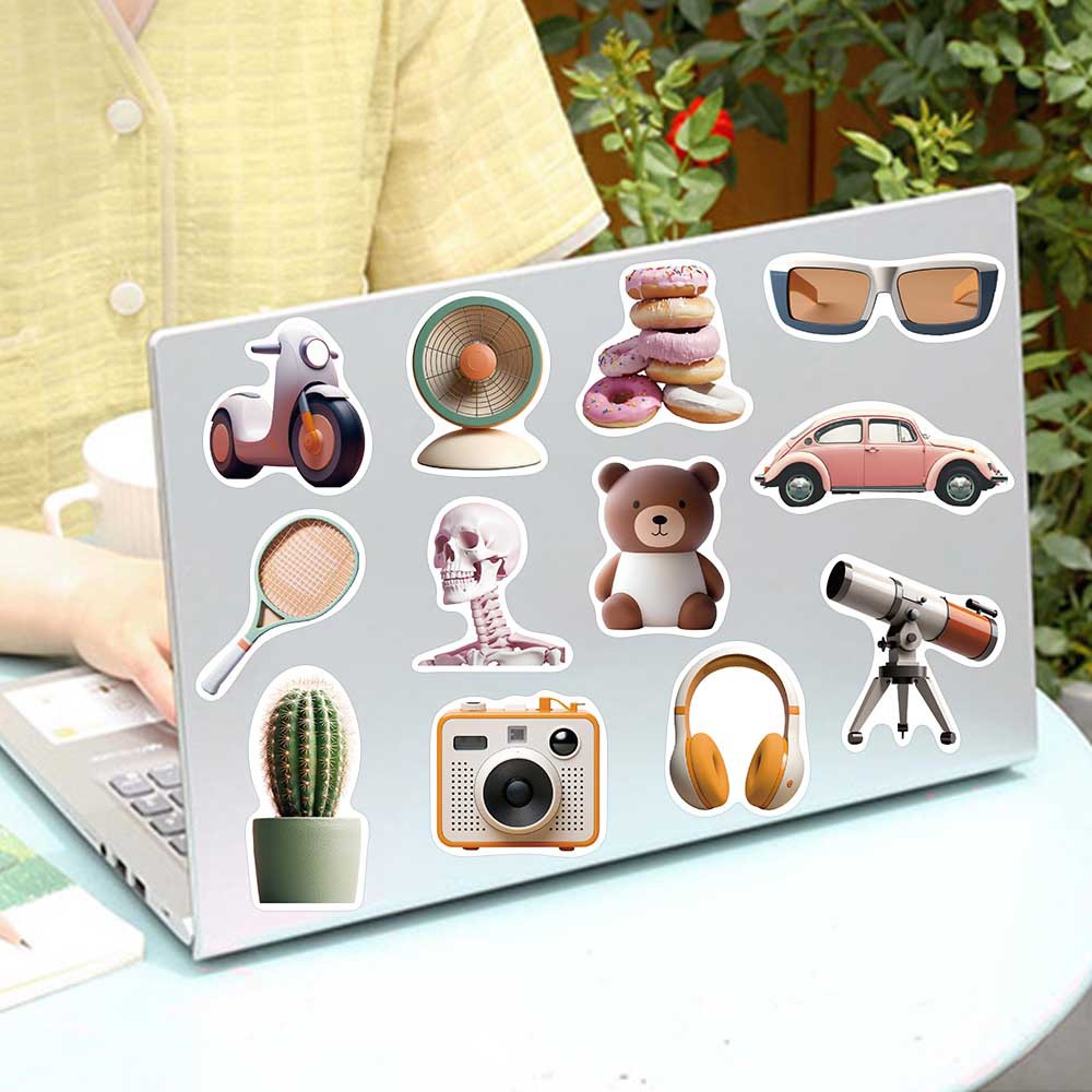 Bộ 50 Miếng Dán Trang Trí Mũ Bảo Hiểm / Bút Chì Phong Cách macaron Chống Thấm Nước