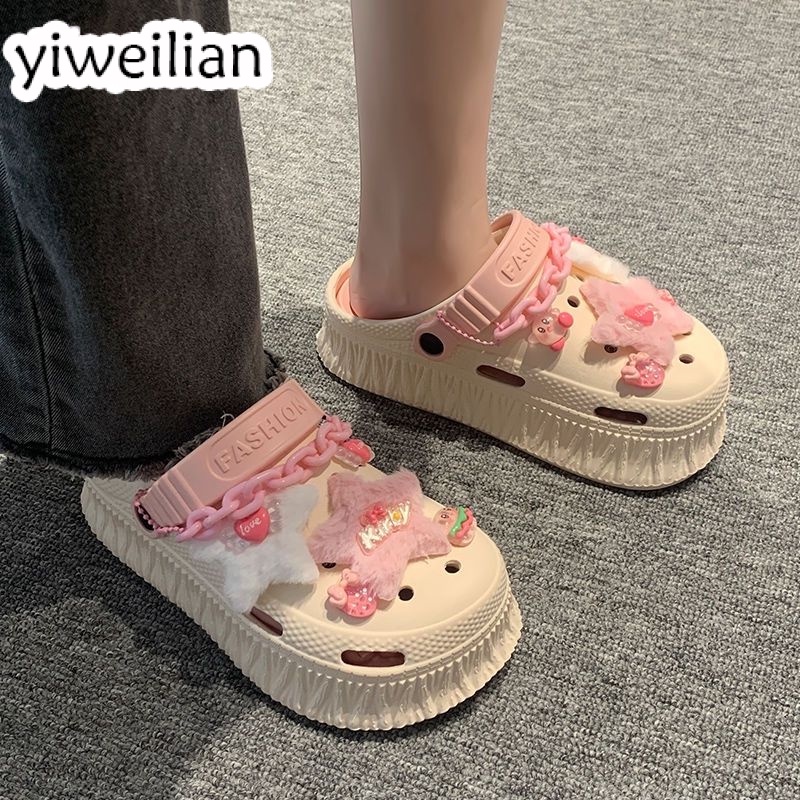 YIWEILIAN dép cross chống trơn trượt thời trang đi chơi cá tính dành cho nữ 41Z231009 FBT2392W6U