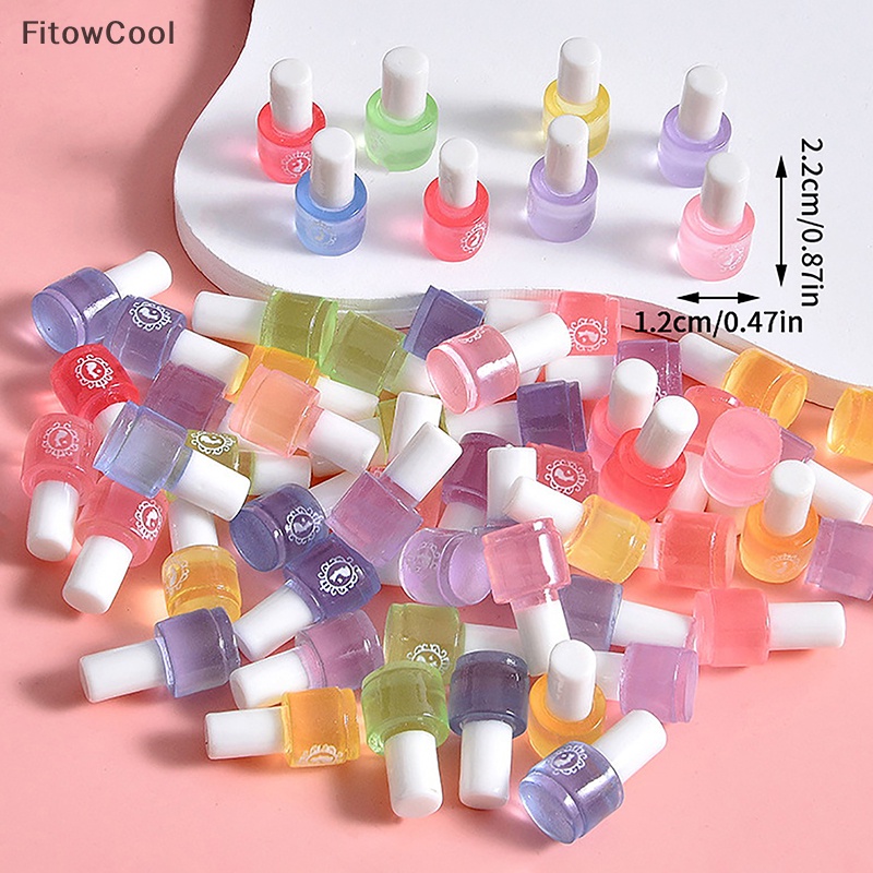 Fcvn Set 5 Lọ Sơn Móng Tay resin Dạ Quang Thủ Công diy qdd