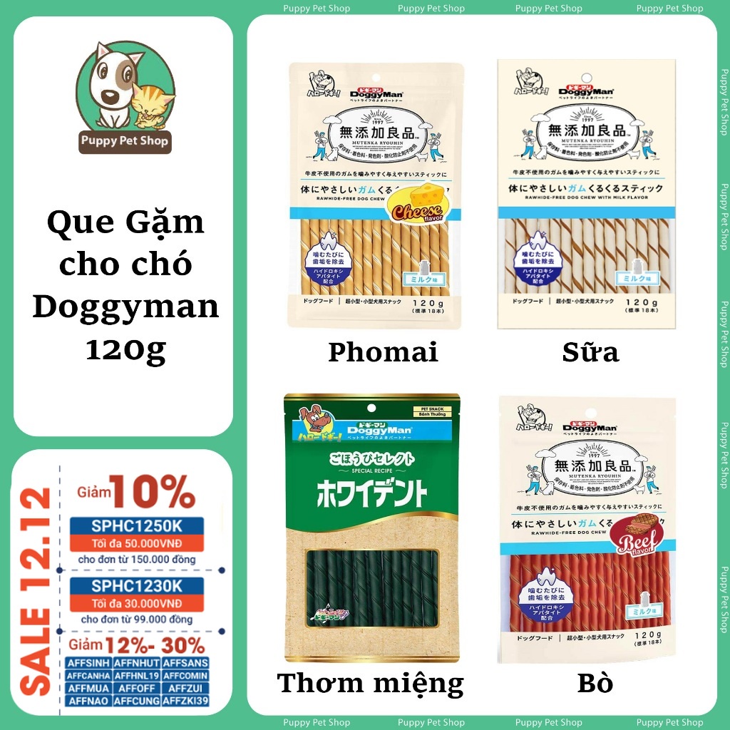 Que Gặm Thơm Miệng Doggyman 120g [ Sữa - Bò - Phomai - Thơm Miệng]