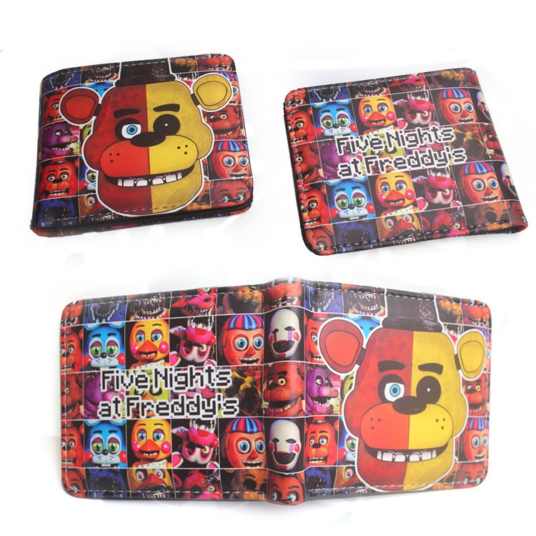 Fnaf Ví Da Ngắn Đựng Thẻ Sức Chứa Lớn In Họa Tiết anime Giáng Sinh Thời Trang Cho Nam