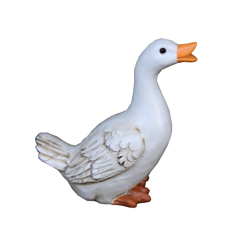 Tượng Vịt Con mini Màu Trắng Dùng Trang Trí Tiểu Cảnh Sân Vườn