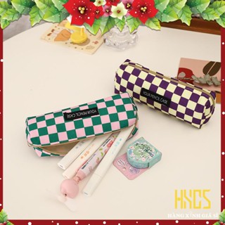 Hộp bút nhỏ gọn tiện lợi hxgs túi bút your pencil case kẻ caro đựng bút