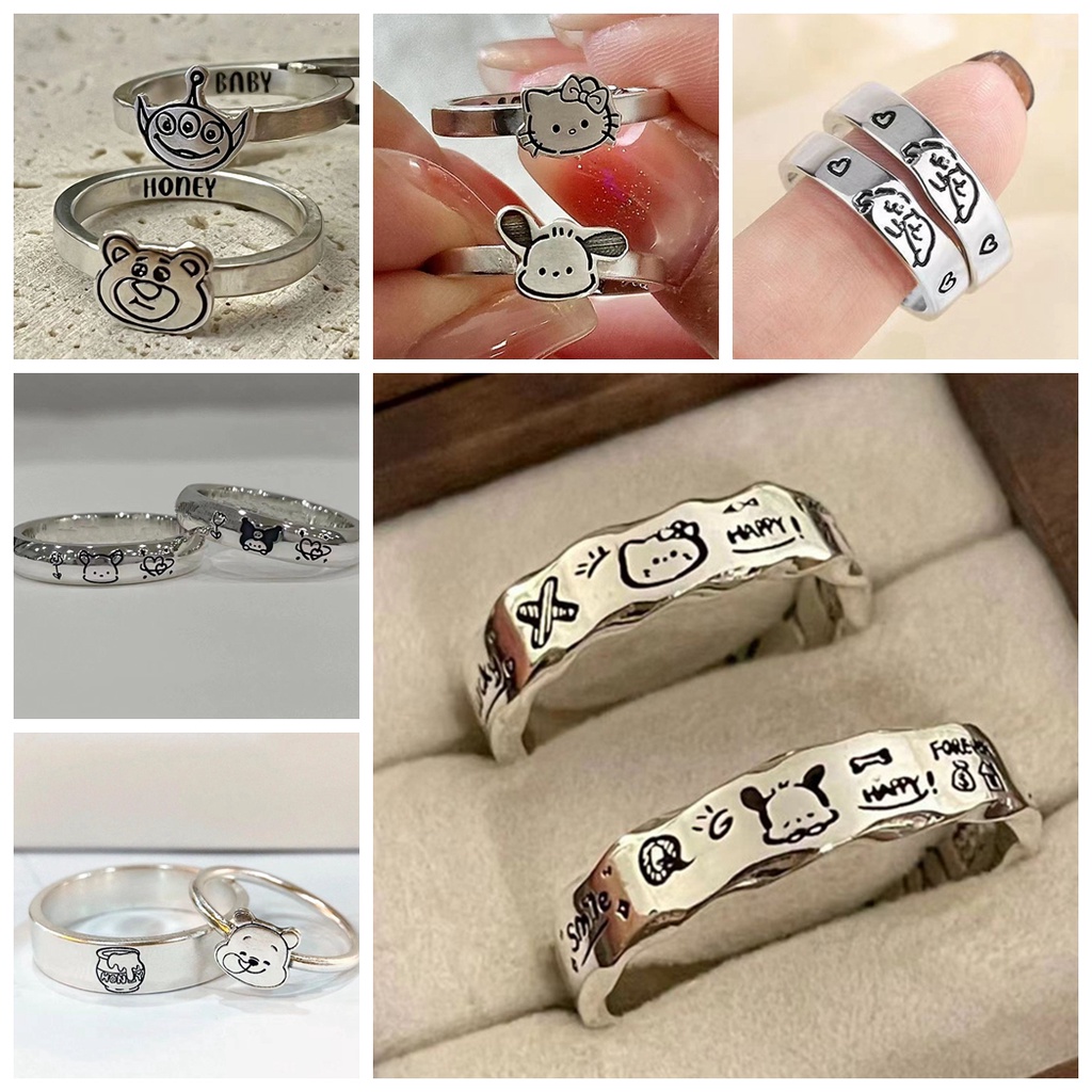 Vòng Nhẫn Hợp Kim Hình Thú Cưng / Chó / Mèo Kiểu Hàn Quốc Xinh Xắn Cho Nữ