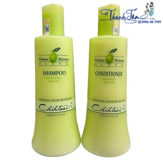 Dầu gội xả siêu mượt Chihtsai Volume Moisture Olive 500mlx2