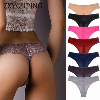 Quần Lót Lụa Mềm Phối Ren Không Đường May Lưng Thấp size m-xxl