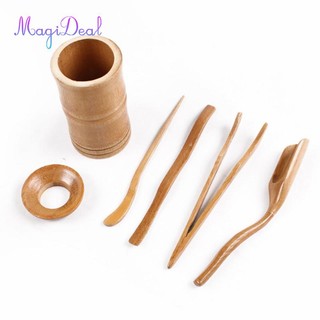 [Lovoski2] 6 Miếng Dụng Cụ Trà Tre Trà Trung Quốc Bộ Dụng Cụ Cha Dao