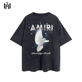 Amirimen 's Pigeon In Dạo Phố Áo Thun Cặp Đôi Oversize Casual Đa Năng Cổ Tròn Nửa Tay