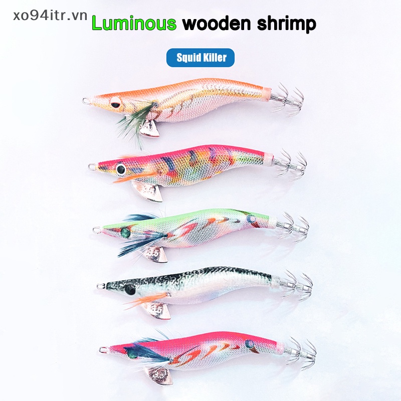 Mồi Câu Cá Giả Hình Con Mực Kèm Móc Hình Con Tôm Độc Đáo