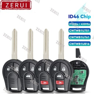 Chìa khóa điều khiển từ xa 315 / 433mhz cho nissan rogue sylphy cube juke micra qashqai altima maxima sentra versa và id46 chip