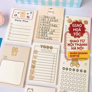 Tập 50 tờ giấy note ghi nhớ, giấy nhớ in sẵn các mục đích công việc khác nhau phong cách dễ thương ST222