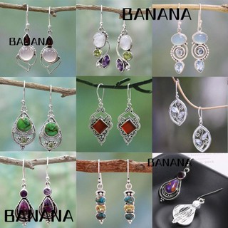1 đôi bông tai đính đá mặt trăng thời trang vintage