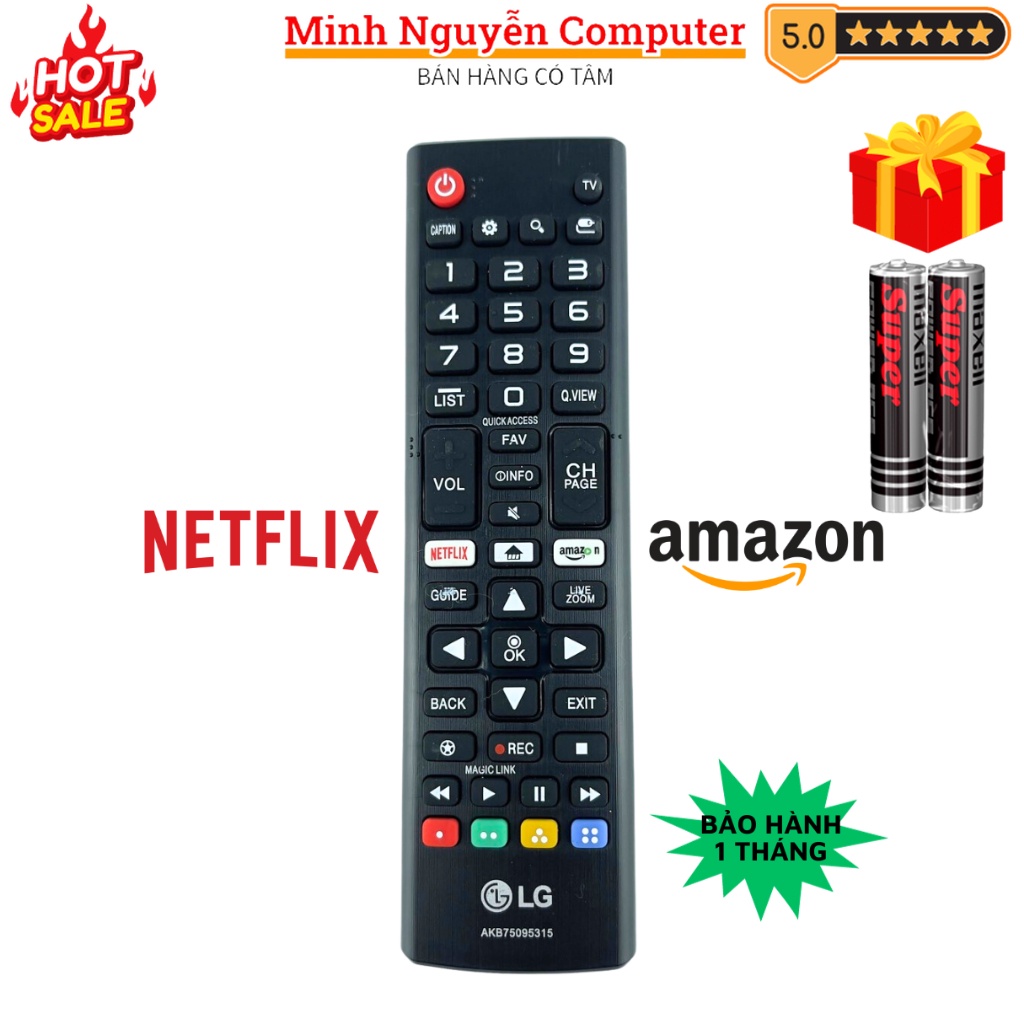 Remote điều khiển tivi LG Mã 05 Smart Ngắn 2018 Netflix -Tặng Kèm Pin - Minh Nguyễn