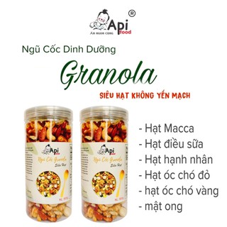  Granola KHÔNG YẾN MẠCH NƯỚNG MẬT - 20 HẠT MACCA (Macca, Hạnh Nhân, Óc Chó Vàng, Óc Chó Đỏ, Hạt Điều)