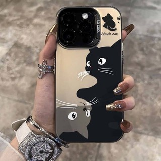 ốp iphone 11/12/13/14/15 Pro Max Cute mèo ĐEN&TRẮNG matte Case For ốp lưng iphone 11,12,13,14,15,11PM,12PM,13PM,14PM,15PM