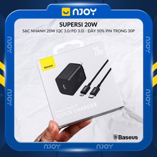 Bộ Cáp Sạc Nhanh Baseus PD 20w Chân Cắm Type C Nhỏ Gọn Cho Điện Thoại iPhone 14 Pro Max 13 12 11