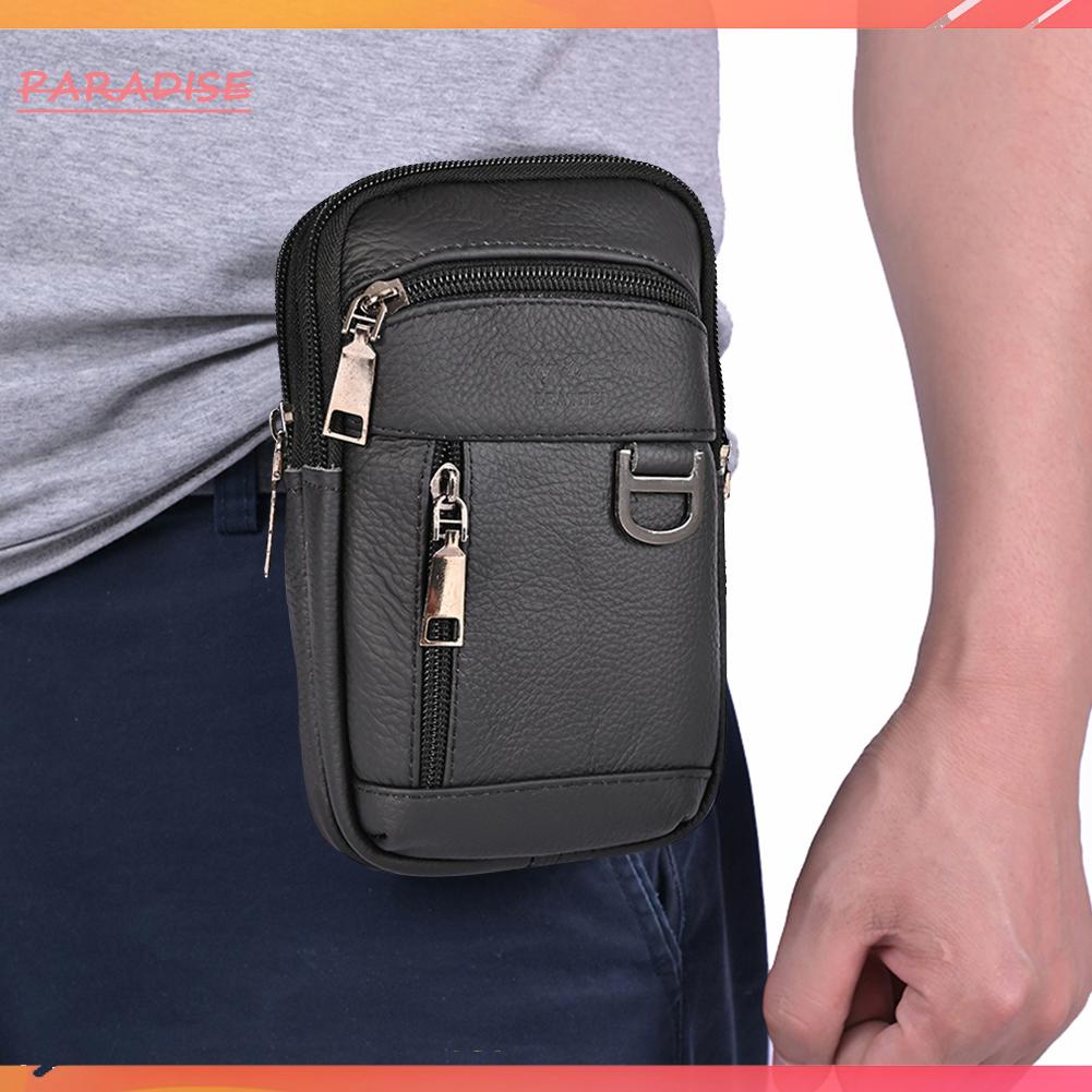 Túi Da Bò Đeo Hông Đựng Điện Thoại Thể Thao Ngoài Trời Dành Cho Nam