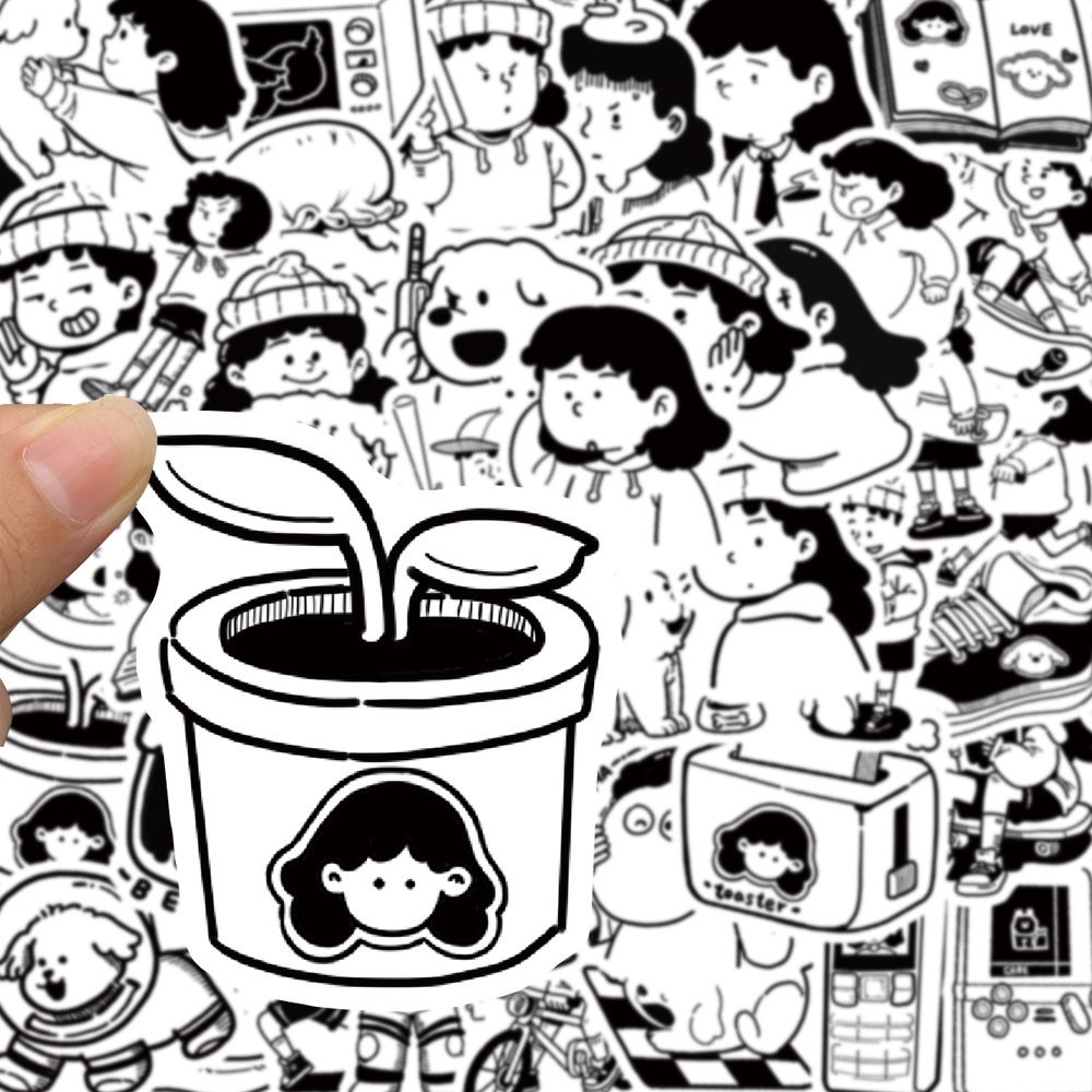 50 Miếng Dán Hoạt Hình Trang Trí Mũ Bảo Hiểm Xe Đạp