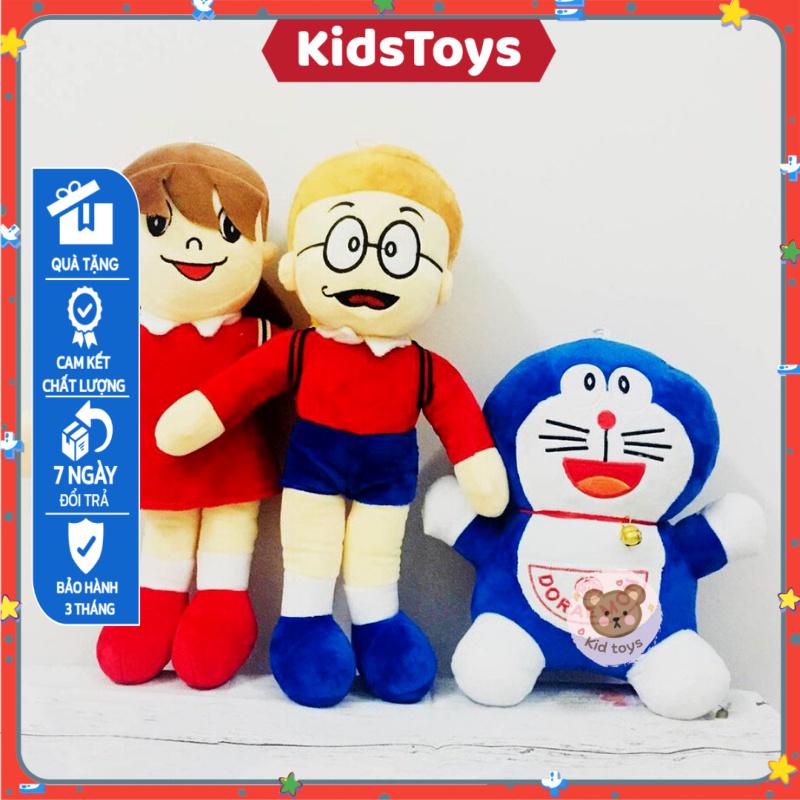 Gấu bông Combo mèo máy Đôrêmon thú nhồi bông vải mềm mịn đáng yêu hàng cao cấp (Doremon 50 cm, nobita 65 cm, Xuka 65 cm)
