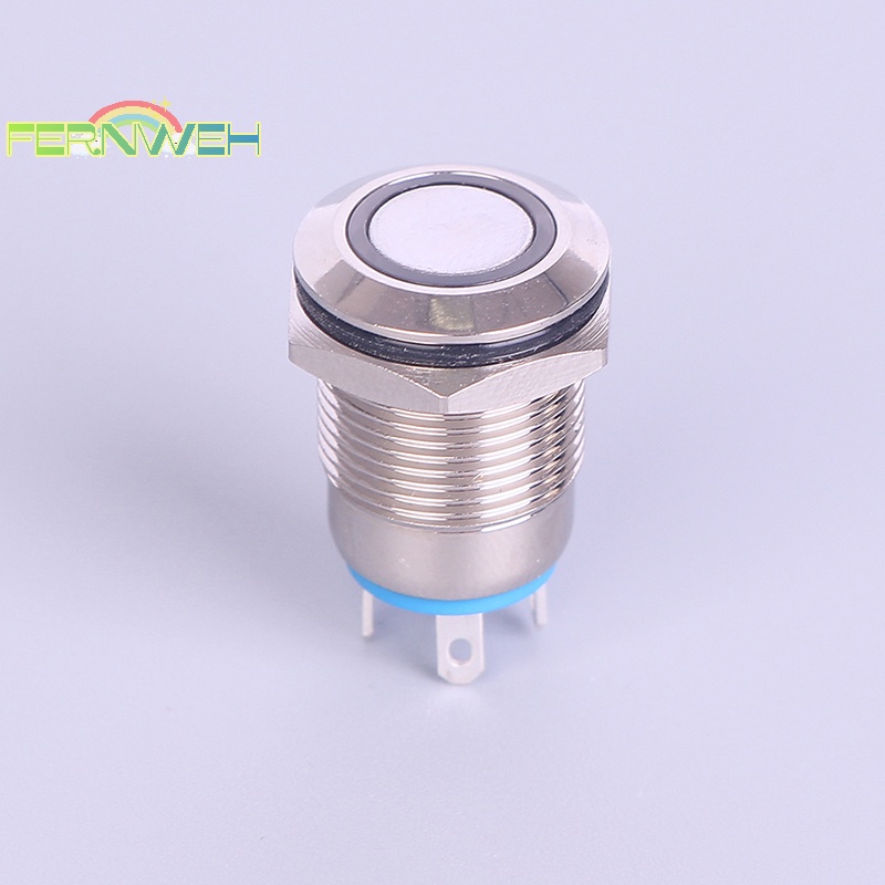 Nút Nhấn Kim Loại 12mm Màu Đen Cho Đèn led