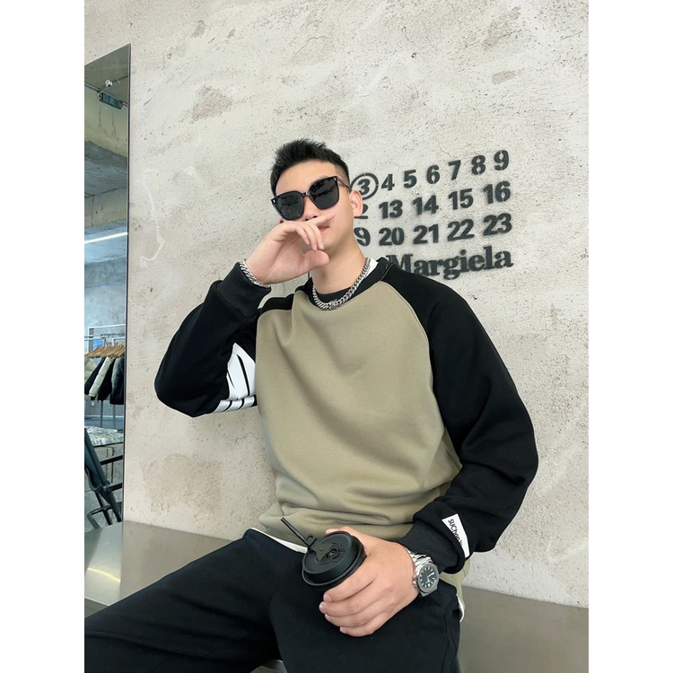 Màu Sắc Áo Thun Dáng Rộng Cổ Tròn Phối Màu Tương Phản Thời Trang Mùa Xuân Dành Cho Nam