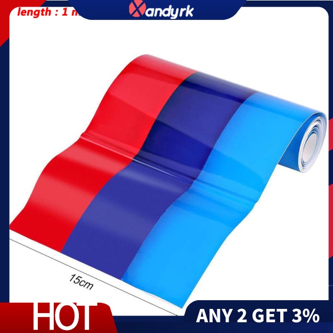 Xa Miếng Dán Trang Trí Xe Hơi Họa Tiết Kẻ Sọc 3 Màu Sắc