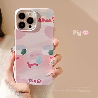 Tranh Sơn Dầu Hoạt Hình Màu Hồng Snivelling Pig Điện Thoại Mờ Cứng Phim Dành Cho Iphone 16 7 8 PLUS X XR XS 11 12 13 14 15 PRO MAX SE 2020