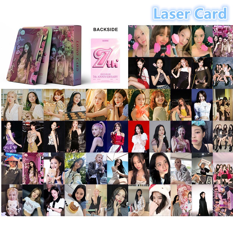 BLACKPINK LOMO Card Laser Card Set 55 Tấm Thẻ Ảnh 7th anniversary Hình Nhóm Nhạc