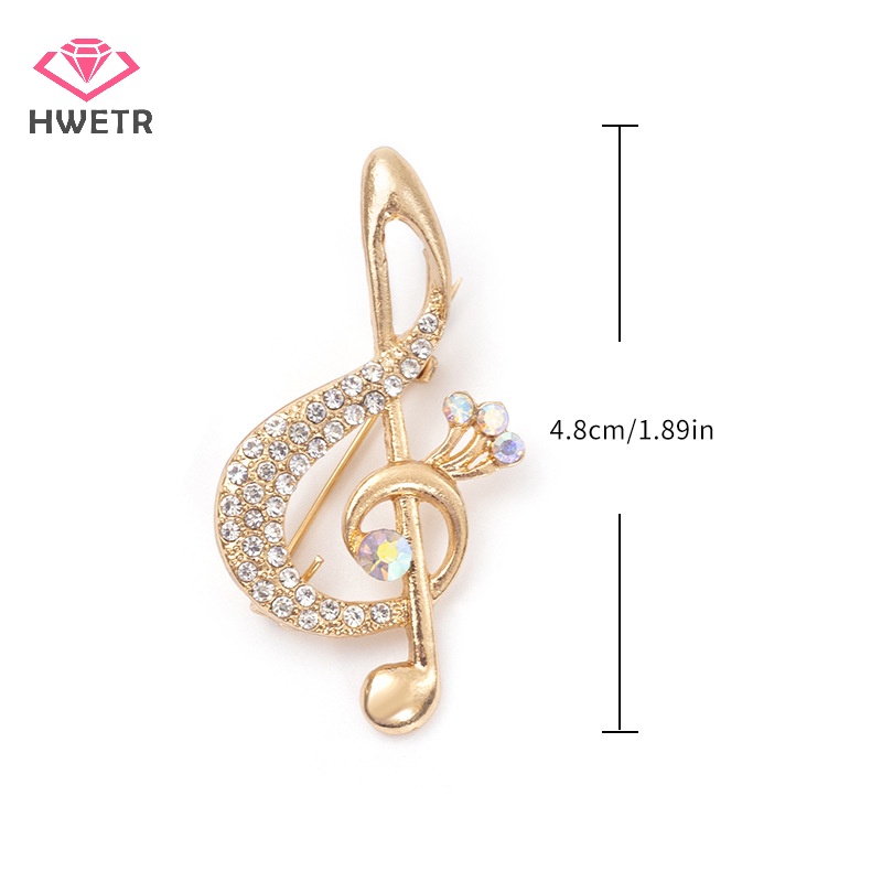 Ghim Cài Áo Hình Nốt Nhạc Đính Đá Thời Trang Cho Nữ Mới