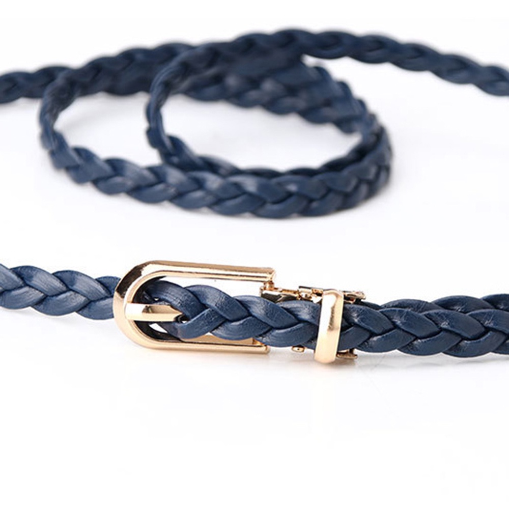 1 Thắt Lưng Da pu Màu Trơn Khóa Hợp Kim Mỏng Thắt Nút diy Thời Trang Đơn Giản