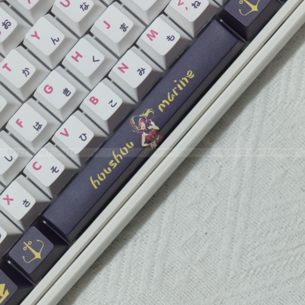Houshou Marine Keycaps Cherry Profile Anime PBT DYE SUB Bàn Phím Cơ Keycap