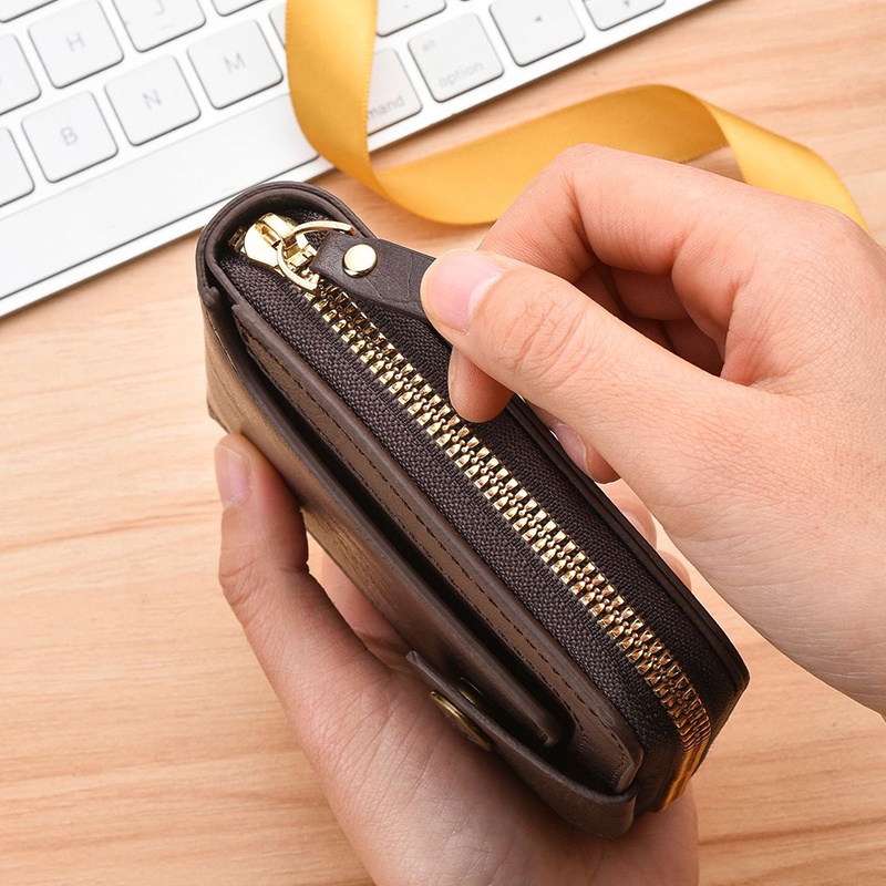 Ví Da pu Đa Năng Phối Khóa Kéo Cá Tính Cho Nam - YKD