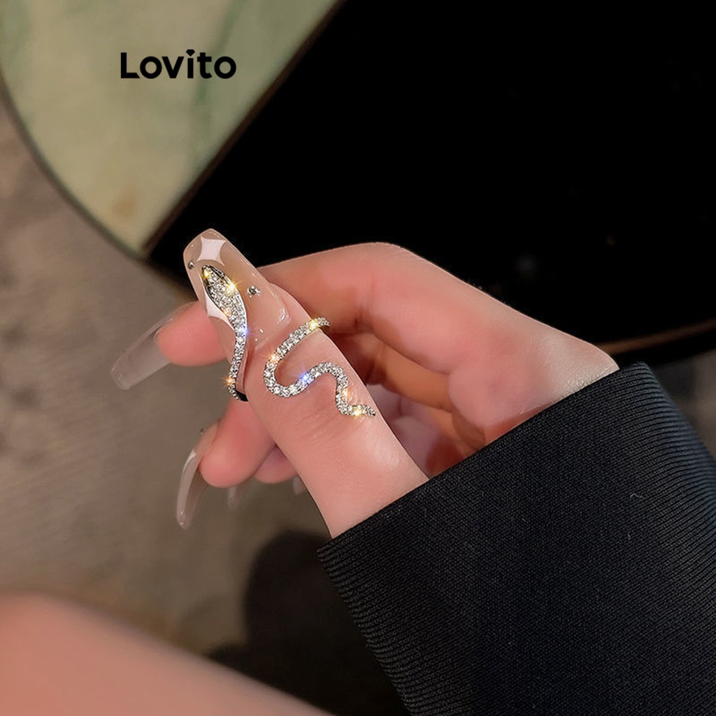 Nhẫn Lovito kim loại màu trơn thường ngày cho nữ L63AD036