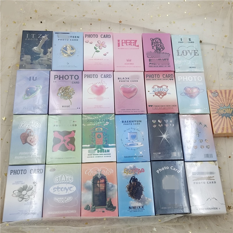 KPOP BLACKPINK NCT Dream Album Laser Photocards I-DLE ZB1 IU IVE TWICE Seventeen EXO BAEK HYUN Kep1er Lomo Card