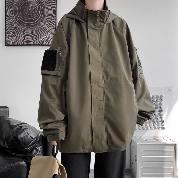 Áo Khoác Dáng Rộng Chống Gió Có size Lớn m-8xl Thời Trang Dành Cho Nam Giới