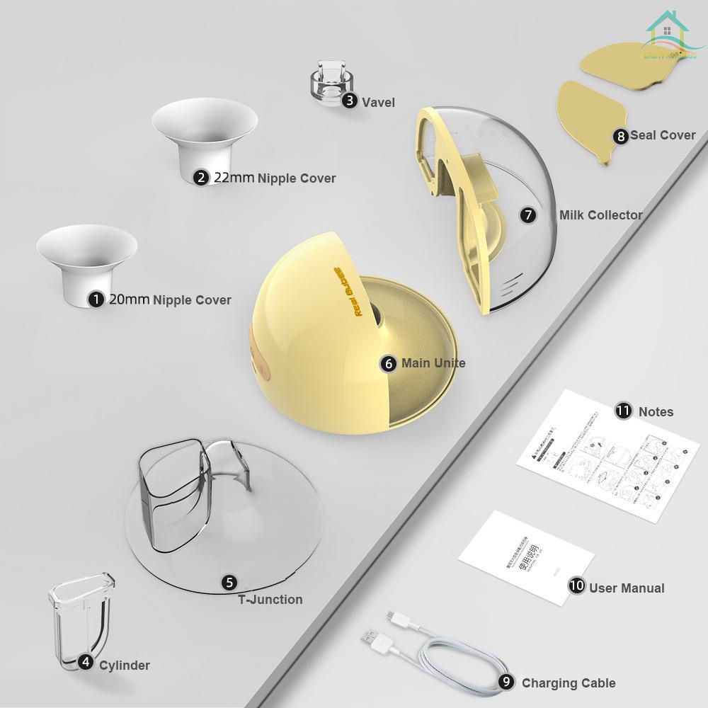 Real bubee Máy Hút Sữa Rb-8035 150ml Rảnh Tay 3 Chế Độ 9 Giác Hút Tiếng Ồn Thấp #babypatronusVn.vn. vn. vn. vn.