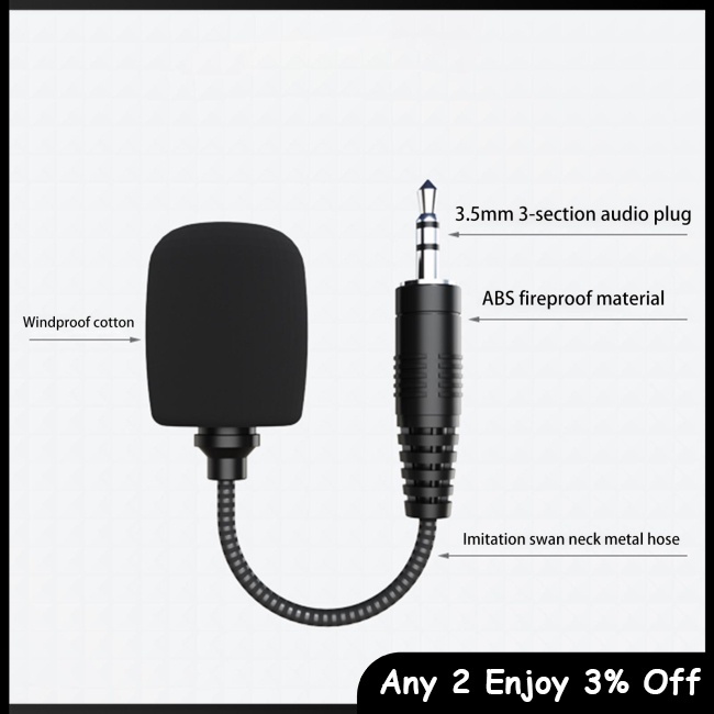 Micro mini jack 3.5mm Chống Ồn Linh Hoạt Cho Điện Thoại / Máy Tính