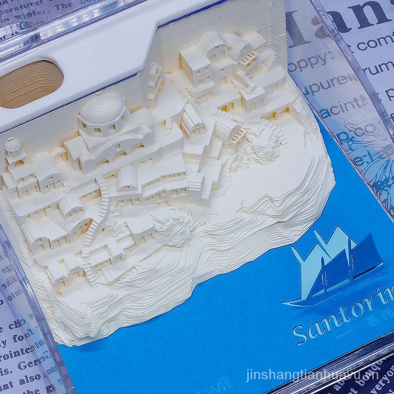 Aegean santorini Giấy Ghi Chú Hình Tòa Nhà 3d Ba Chiều kiyomizu Giấy Ghi Chú Cho Cặp Đôi Bạn Gái Đám Cưới
