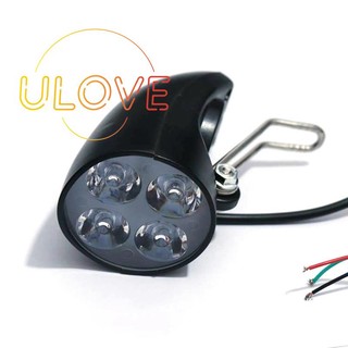 Đèn pha 4 bóng led 36v 48v siêu sáng có còi chuyên dùng cho xe đạp điện