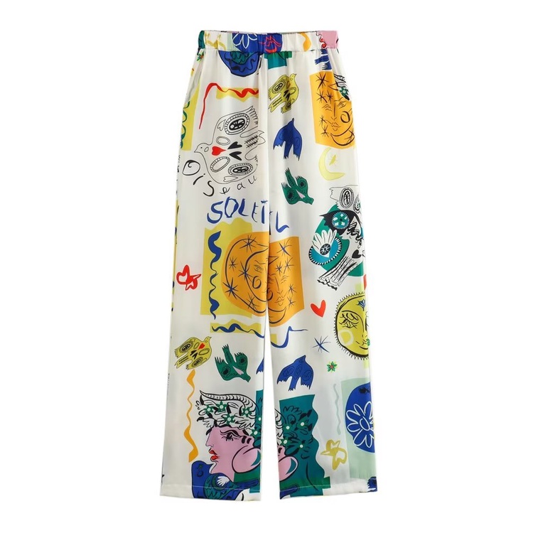 Zara Bộ Áo Sơ Mi Tay Dài Dáng Rộng + Quần Dài Ống Suông Thời Trang Mùa Hè