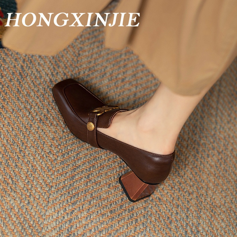 HONGXINJIE  dép sandal nữ đế cao giày cao gót nữ đi chơi giày sandal FBL23903AM 36Z230908