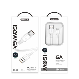 Cáp sạc siêu nhanh sendem m71t 150w chân typec - chính hãng
