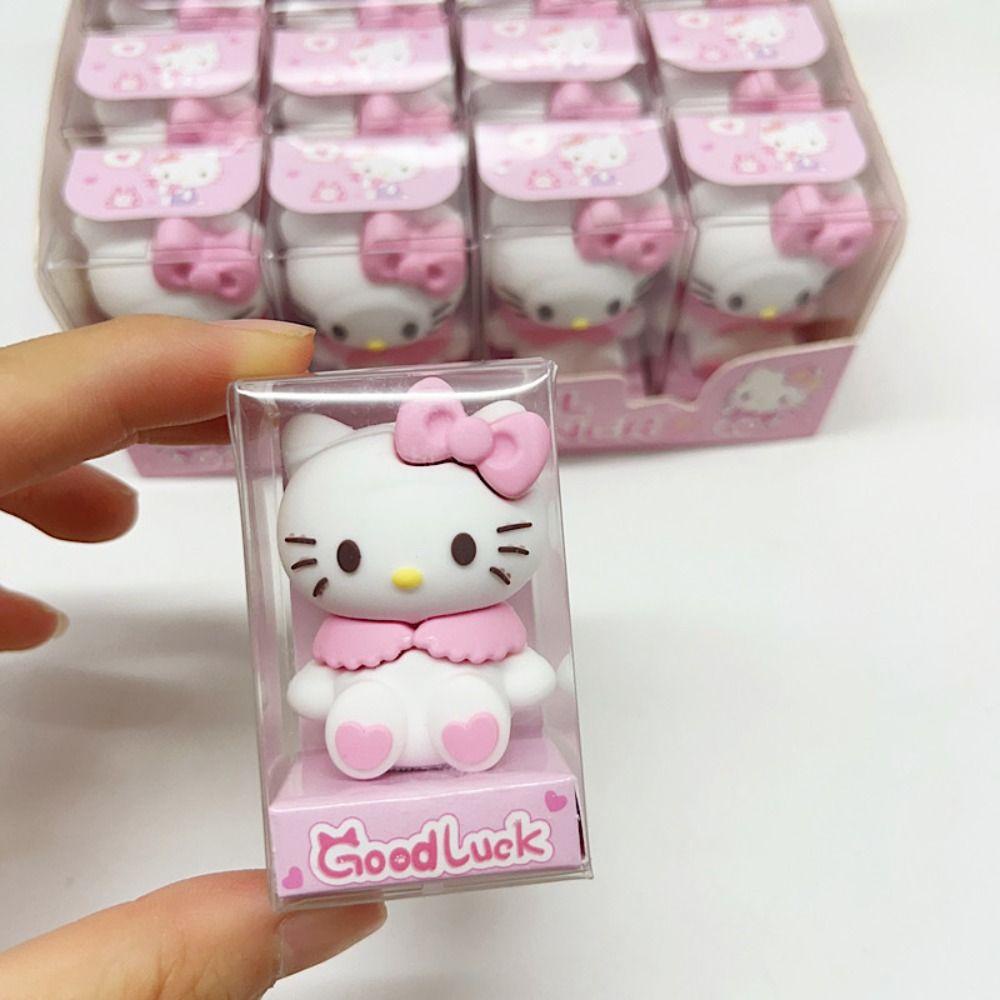 Lanfy Dụng Cụ Gọt Bút Chì Vẽ Hình Mèo kt kuromi melody Một Lỗ Bằng silicone kawaii