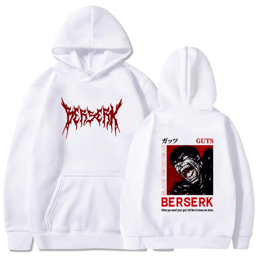 HOT Áo Hoodie In Hình Anime Berserk Guts Vui Nhộn Phong Cách Hip Hop Gothic Dành Cho Nam Nữ